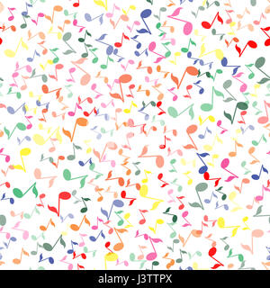 Musical fest nahtloses Muster auf weißem Hintergrund Stockfoto