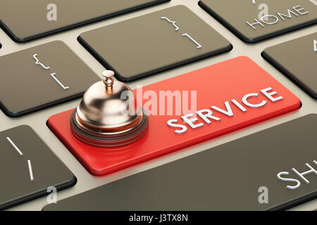 Service-Reservierung Tastatur Taste, 3D rendering Stockfoto