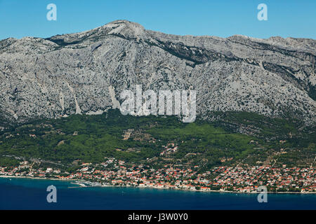 Luftaufnahme der Stadt Orebić auf der Halbinsel Pelješac, der Adria in, Kroatien Stockfoto