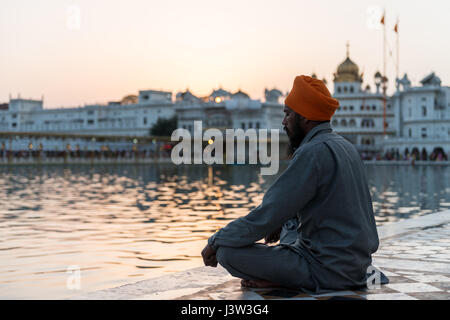 Sikh beten am Gold-Tempel, Amritsar (Indien) Stockfoto