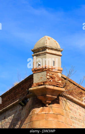 Vedette, Castell de Montjuic, Barcelona, Katalonien, Spanien Stockfoto