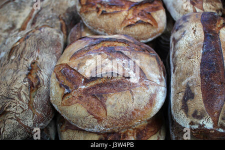 Frisches Brot aus Vogelperspektive Stockfoto