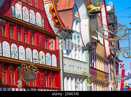 Dekorierte historische Zentrum der Stadt Appenzell Stockfoto