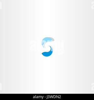 blauer Fisch Buchstabe s Logo Symbol symbol Stock Vektor