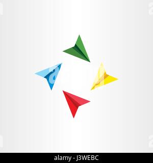 bunte Papierflieger Vektor-Flugzeug-design Stock Vektor