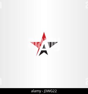 rot schwarz Sterne Brief ein Logo Vektor Icon symbol Stock Vektor
