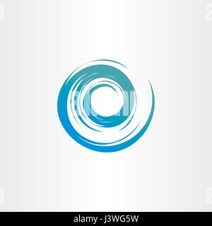 Tornado Blauwasser Welle Spirale Vektor Kreis Hintergrund-logo Stock Vektor
