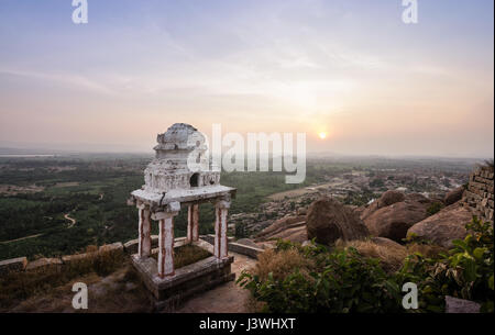 Blick vom Matanga Hügel in Hampi, Karnataka, Indien. Stockfoto