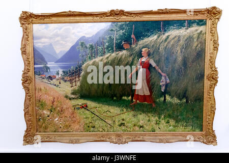 Sommer Episode, Hans Dahl, Öl auf Leinwand, Museum der schönen Künste, sa abad Museum Complex, Teheran, Iran Stockfoto