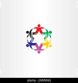 Menschen Kreis Sternsymbol Team Vektor Stock Vektor