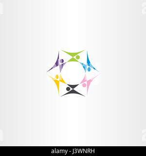 Menschen arbeiten Team Logo-Vektor-Zeichen-Symbol Stock Vektor