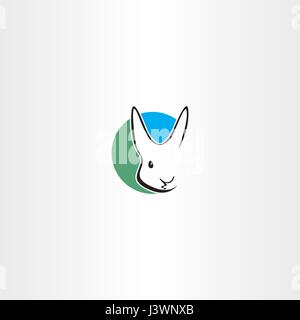 Kaninchen-Logo-Vektor-Design-Symbol-Ikone Stock Vektor