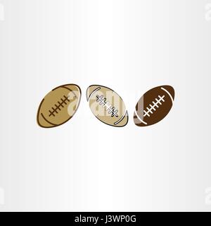 Rugby-Ball Fußball-Icon-set Stock Vektor