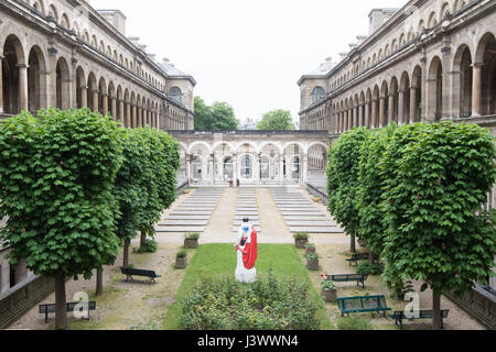 Im inneren Hof des Krankenhauses Hotel-Dieu in Paris Stockfoto