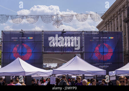 Kiew, UKRAINE - 7. Mai 2017: Gesamtansicht der Eurosion Dorf in Kiew, Ukraine-Credit: Denys Davydenko/Alamy Live News Stockfoto