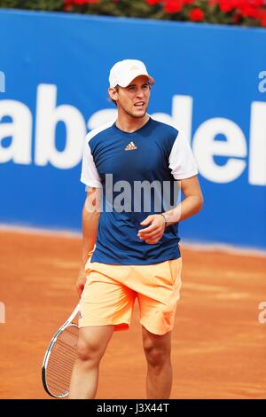 Barcelona, Spanien. 29. April 2017. : Dominic Thiem (AUT) Dominic Thiem von Austlia während Singls Halbfinale Tennismatch gegen Andy Murray von Großbritannien auf die Barcelona Open Banc Sabadell-Tennis-Turnier in der Real Club de Tenis de Barcelona in Barcelona, Spanien. Bildnachweis: Mutsu Kawamori/AFLO/Alamy Live-Nachrichten Stockfoto