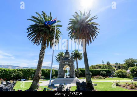 Akaroa, Neuseeland. 28. Januar 2017. Akaroa, New Zealand - 28. Januar 2017 - Gesamtansicht der Akaroa Kriegerdenkmal am 28. Januar 2017 in Akaroa, Neuseeland. | Nutzung weltweit Credit: Dpa/Alamy Live-Nachrichten Stockfoto