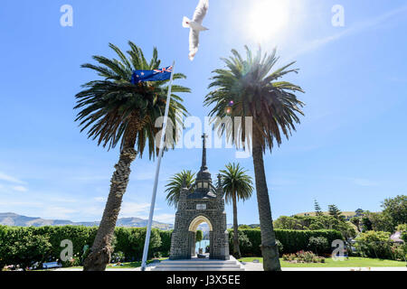 Akaroa, Neuseeland. 28. Januar 2017. Akaroa, New Zealand - 28. Januar 2017 - Gesamtansicht der Akaroa Kriegerdenkmal am 28. Januar 2017 in Akaroa, Neuseeland. | Nutzung weltweit Credit: Dpa/Alamy Live-Nachrichten Stockfoto