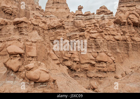 Hoodoo-Formationen, Goblin Valley State Park, Utah, USA. Stockfoto