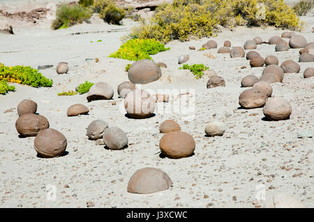 Stein Kugeln - Ischigualasto Provincial Park - Argentinien Stockfoto