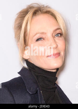 NEW YORK, NY - 22. April 2017: Schauspielerin Uma Thurman besucht die 'Haus der Z' Premiere während 2017 Tribeca Film Festival am SVA-Theater Stockfoto