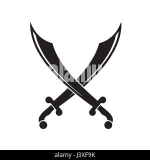 Pirate Kreuz Schwert Tattoo-design Stock Vektor