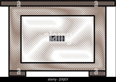 Nachttisch aus Holz Möbel Raum zeichnen Stock Vektor