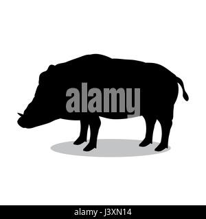 Wildschwein Wildtiere schwarze Silhouette Tier Stock Vektor