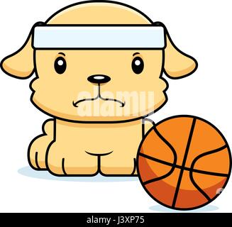 Ein Cartoon-Basketball Spieler Welpe suchen Sie wütend. Stock Vektor