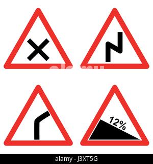 Verkehrszeichen Vektor auf weißem Hintergrund Stock Vektor