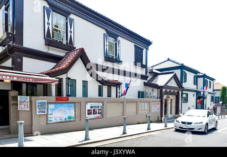 Kobe, Japan - April 2016: Bens Haus, gebaut im Jahr 1902, das älteste Westlichart Gebäude in Kitano Bezirk, Kobe, Japan Stockfoto