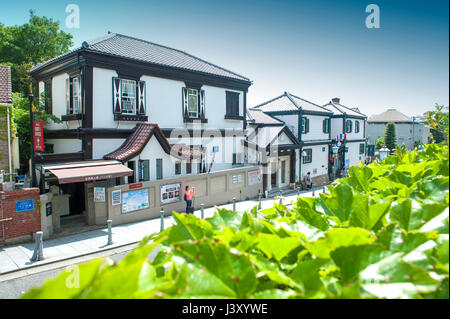 Kobe, Japan - April 2016: Bens Haus, gebaut im Jahr 1902, das älteste Westlichart Gebäude in Kitano Bezirk, Kobe, Japan Stockfoto