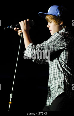 Justin Bieber führt auf das Hollywood Palladium am 14. Februar 2010 in Hollywood. Stockfoto