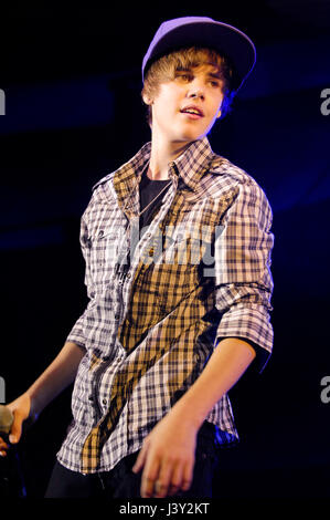 Justin Bieber führt auf das Hollywood Palladium am 14. Februar 2010 in Hollywood. Stockfoto