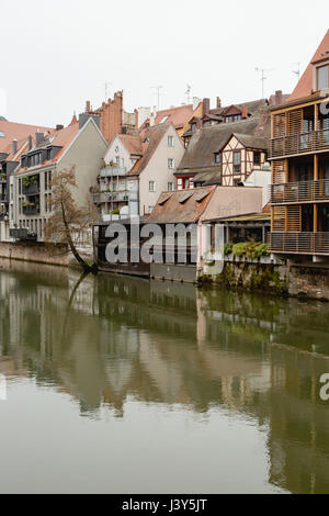 Historische Gebäude mit Blick auf die Pegnitz in Nürnberg Stockfoto