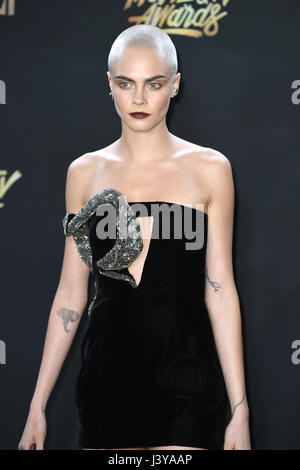 Cara Delevingne Teilnahme an der 2017 MTV Movie und TV Awards statt in The Shrine Auditorium in Los Angeles, USA. Stockfoto