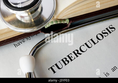 Mit Diagnose Tuberkulose zu dokumentieren. Lunge Krankheitskonzept. Stockfoto