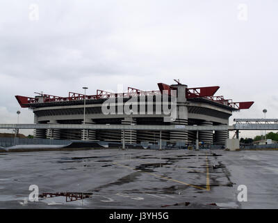 Giuseppe Meazza Stadium, San Siro, Mailand, Italien, Europa an einem regnerischen Tag Stockfoto