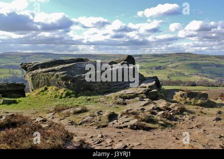 Ladstone Rock, Norland Moor, West Yorkshire Stockfoto