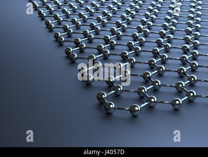 Graphen-Oberfläche auf dunklem Hintergrund Stockfoto