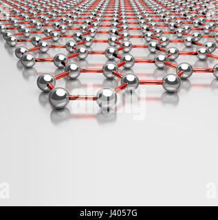 3D Darstellung der Graphen-Struktur auf der Leuchtfläche Stockfoto