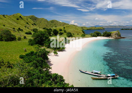 Indonesien, Komodo Nationalpark - Inseln Paradies zum Tauchen und erforschen. Die meisten beliebten Touristenziel in Indonesien Stockfoto