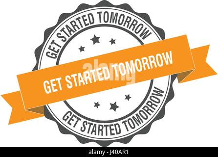 Erste Schritte Morgen Stempel Abbildung Stock Vektor