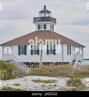 Hafen Boca Grande Leuchtturm Museum auf Gasparilla Island, Florida Stockfoto