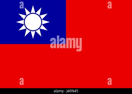 Flagge von Taiwan-Vektor-Illustration. Stock Vektor