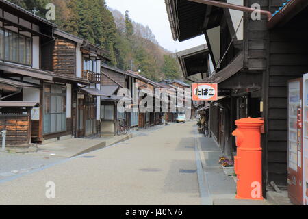 Naraijyuku historisches Haus Straße in Nagano, Japan. Naraijyuku ist berühmt für traditionelle Häuser und Unterkunft erhalten. Stockfoto