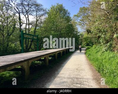 Grogley Halt Bahnhof, Camel Trail Stockfoto