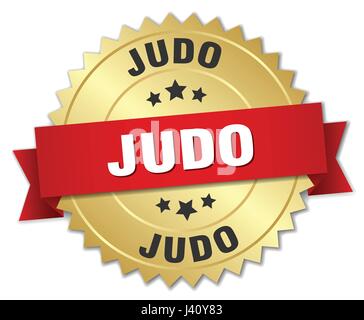 Judo Runde isolierte gold Abzeichen Stock Vektor