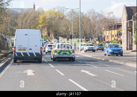 Ein Arzt auf Anruf Auto in Großbritannien Stockfoto