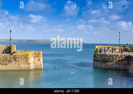 Der Außenhafen Mund vorgestellten in der BBC "Poldark" Serie von Charlestown, Cornwall, England, UK Stockfoto